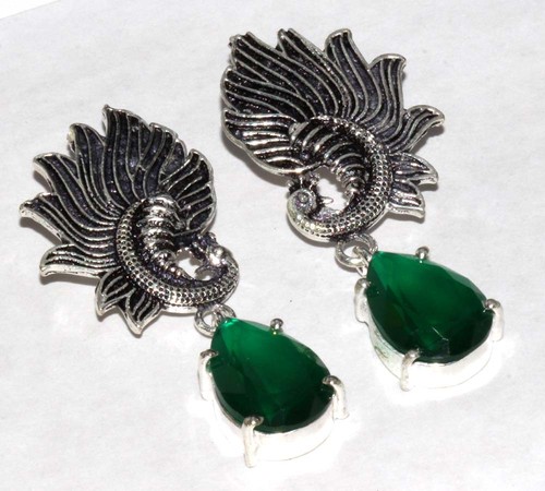 Orecchini etnici onice verde