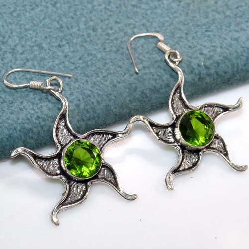 Orecchini peridoto placcato