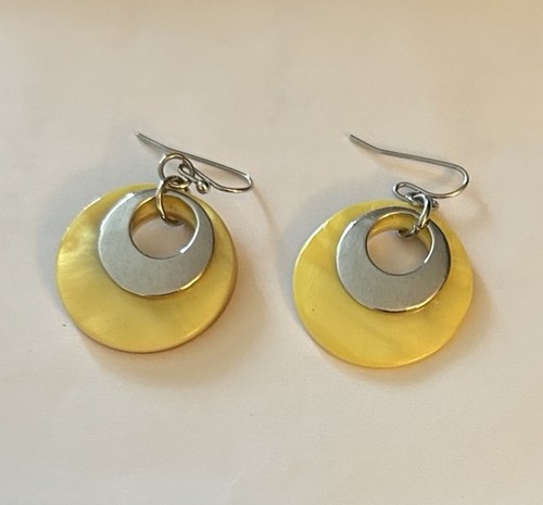 Orecchini giallo argento - orecchini,