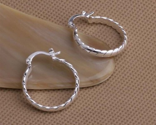 Orecchini cerchio argento - a,